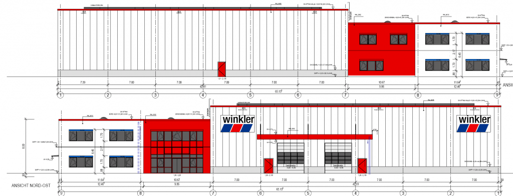 Elektroauftrag für den Neubau einer Lagerhalle mit Büro- und Sozialtrakt der Fa. Winkler